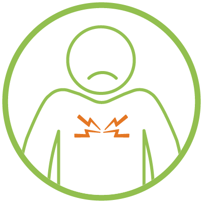 Infographic showing the potential methods of identifying and monitoring disease progression, including the symptom palpitations