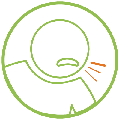 Infographic showing the potential methods of identifying and monitoring disease progression, including the symptom wheezing
